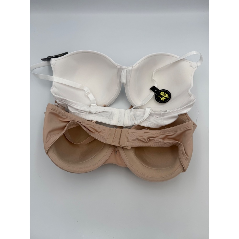 Maidenform T-Shirt Bra Set 2pk 36D White Nude Underwire Smooth NWT - Picture 2 of 3